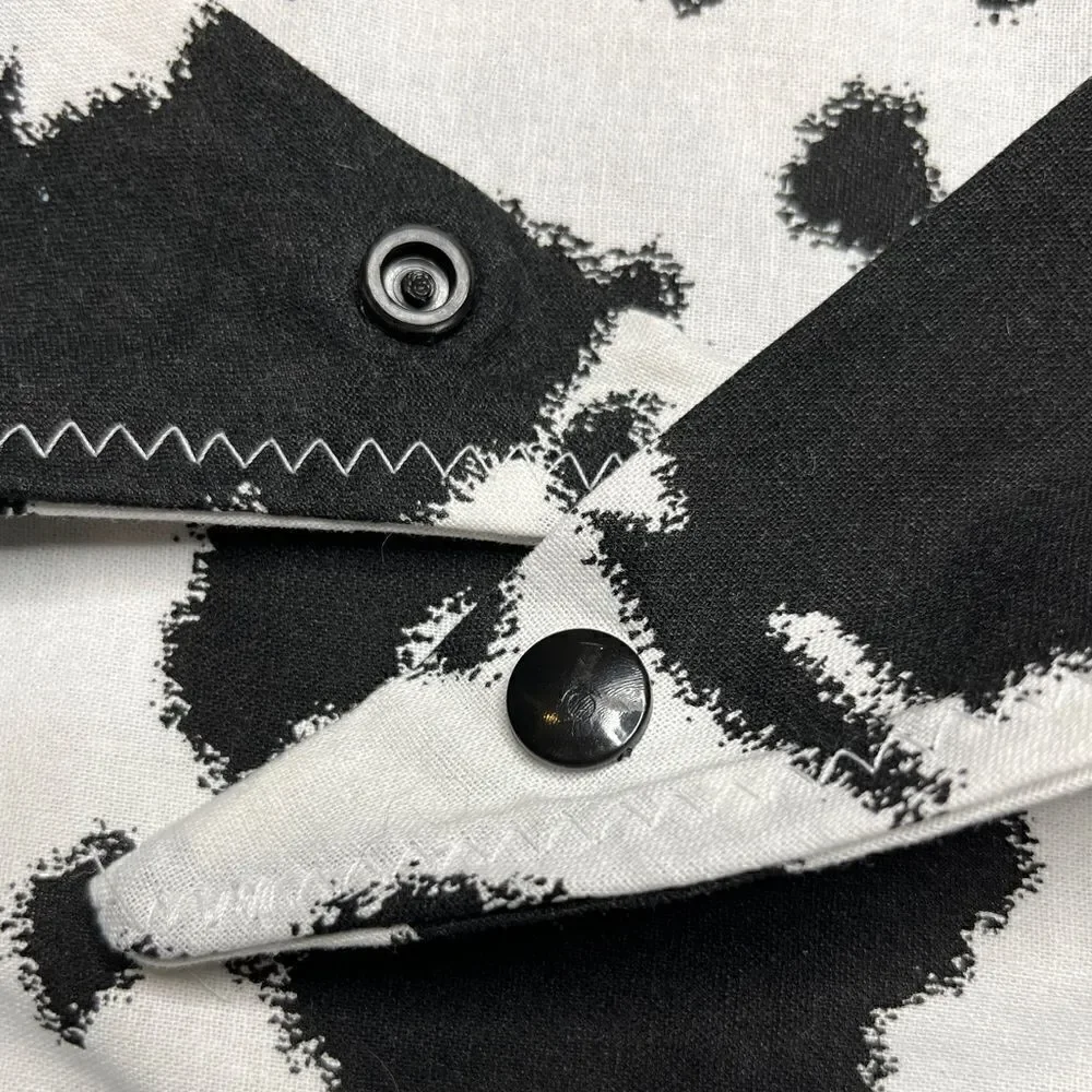 Louadore Feelin' MOO-dy Cow Print Pom Pom Dog Bandana Black & White